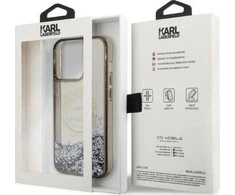 Karl Lagerfeld KLHCP14LLCRSGRK Apple iPhone 14 Pro 6,1″ juodos spalvos kietas dėklas Liquid Glitter RSG