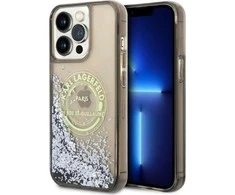 Apple iPhone 14 Pro Karl Lagerfeld dėklas Liquid Glitter RSG (KLHCP14LLCRSGRK) juodos spalvos