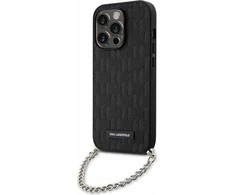 Karl Lagerfeld dėklas iPhone 14 Pro 6,1 KLHCP14LSACKLHPK juodas Saffiano Mono Chain