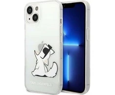 Karl Lagerfeld dėklas, skirtas iPhone 14 Plus 6,7 KLHCP14MCFNRC permatomas kietas dėklas Choupette Fun