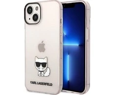 Karl Lagerfeld dėklas, skirtas iPhone 14 Plus 6,7 KLHCP14MCTTRI rožinis kietas dėklas, skirtas Skaidrus Choupette Body