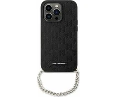 Karl Lagerfeld KLHCP14SSACKLHPK Apple iPhone 14 / 15 / 13 6.1″ juodos spalvos kietas dėklas Saffiano Monogram Chai