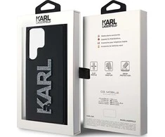 Samsung Galaxy S23 Ultra Karl Lagerfeld dėklas 3D Rubber Glitter Logo (KLHCS23L3DMBKCK) juodos spalvos