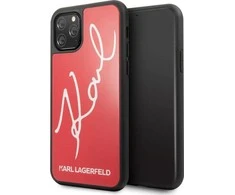 Karl Lagerfeld dėklas, skirtas iPhone 11 Pro KLHCN58DLKSRE raudonas kietas dėklas Signature Glitter