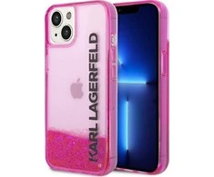Apple iPhone 14 Plus Karl Lagerfeld dėklas Liquid Glitter Elong rožinės spalvos