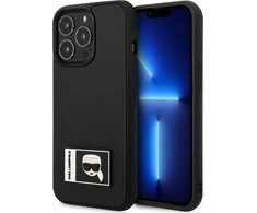 Apple iPhone 13 Pro Max Karl Lagerfeld dėklas Ikonik Patch juodos spalvos