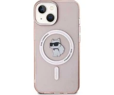 Karl Lagerfeld KLHMP12MHFCCNOP Apple iPhone 12/12 Pro 6.1″ rožinės spalvos kietas dėklas IML Choupette MagSafe