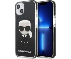 Apple iPhone 13 Mini Karl Lagerfeld dėklas Iconik Karl (KLHCP13STPEIKK) juodos spalvos