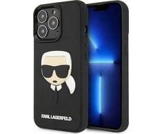 Karl Lagerfeld Karl Lagefeld dėklas, skirtas iPhone 14 Pro 6,1 KLHCP14LKH3DBK juodos spalvos kietas dėklas , skirtas 3D Rubber Karl`s Head
