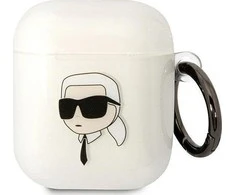 Apple AirPods ausinių dėklas Karl Lagerfeld Karl`s Head (KLA2HNIKTCT) skaidrus