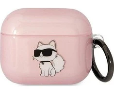 Apple AirPods 3 Karl Lagerfeld Ikonik Choupette (KLA3HNCHTCP) ausinių dėklas rožinės spalvos