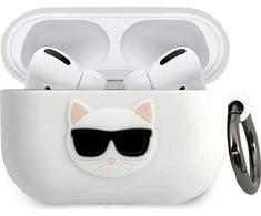Karl Lagerfeld KLACAPSILCHWH AirPods Pro cover balta/baltas silikoninis Choupette