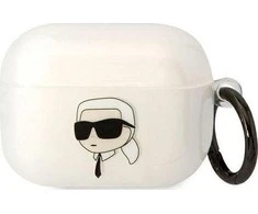 Apple AirPods Pro ausinių dėklas Karl Lagerfeld Karl`s Head (KLAPHNIKTCT) skaidrus