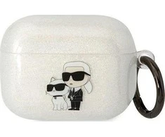 Karl Lagerfeld dėklas, skirtas Airpods Pro KLAPHNKCTGT permatomas ne Gliter Karl-Choupette
