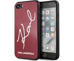 Apple iPhone SE 2022 / SE 2020 / 7 / 8 Karl Lagerfeld Dėklas Signature Glitter (KLHCI8DLKSRE) raudonos spalvos