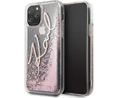Dėklas Karl Lagerfeld Guess Glitter Signature Cover skirtas Apple iPhone 11 Pro, rožinis