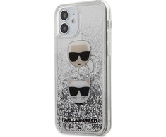 Dėklas Karl Lagerfeld KLHCP12SKCGLSL iPhone 12 mini 5,4" sidabrinė/sidabrinis hardcase Liquid Glitter Karl&amp;Choupette