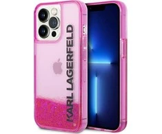 Apple iPhone 14 Pro Karl Lagerfeld dėklas Liquid Glitter Elong rožinės spalvos