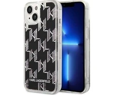 Apple iPhone 14 Karl Lagerfeld dėklas Liquid Glitter Monogram juodos spalvos