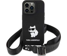 Karl Lagerfeld KLHCP15SSCBSCNK Apple iPhone 15/ 14 / 13 6.1″ kietas dėklas juodos spalvos Crossbody Silicone Chou