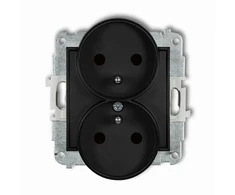 Karlik 12IGPR-2zp ICON Dvigubo lizdo mechanizmas rėmui su įžeminimu 2x(2P+Z) (srovės kelio sklendės) matinė juoda 12IGPR-2zp