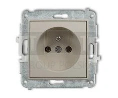 Karlik Elektrotechnik 60MGP-1z MINI Vieno lizdo mechanizmas su įžeminimu 2P+Z (be srovės kelio sklendių) taupe 60MGP-1z