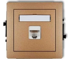 Karlik DECO Vienkartiniai kompiuterio lizdai 1xRJ45, kat. 5e, 8 kontaktų aukso metalo spalvos 8DGK-1