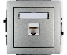 Karlik DECO Vieno kompiuterio lizdai 1xRJ45, kat. 5E, 8-pin sidabro metalo 7DGK-1