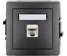 Karlik DECO Vienviečiai kompiuterio lizdai 1xRJ45, 5e kat., 8 kontaktų grafitas 11DGK-1
