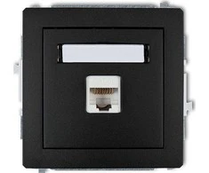 Karlik DECO Vienviečiai kompiuterio lizdai 1xRJ45, 5e kat., 8 kontaktų matinė juoda 12DGK-1