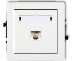Karlik DECO Vienviečiai kompiuterio lizdai 1xRJ45, 6 kat., 8 kontaktų balta DGK-3