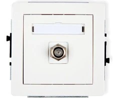 Karlik DECO vienspalvio tipo antenos lizdas F nikelis padengtas balta (DGF-1)