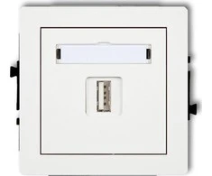 Karlik DECO vienas USB įkroviklis, 5V, 1A baltas DCUSB-1