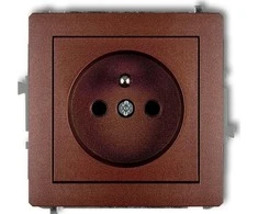 Karlik DECO Vienvietis lizdas su 2P+Z rudos spalvos metaliniu 9DGP-1z