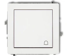 Karlik Elektrotechnik 25DWP-4 DECO Jungiklio mechanizmas, normaliai atviras, varpelio formos, matinės baltos spalvos 25DWP-4