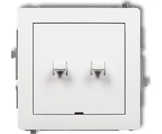 Karlik Elektrotechnik 25DWPUS-2 DECO amerikietiško stiliaus žvakidės jungiklio mechanizmas, matinė balta 25DWPUS-2