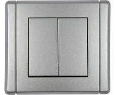 Karlik Elektrotechnik 7FWP-2 FLEXI žvakidės jungiklis sidabrinė metalinė 7FWP-2