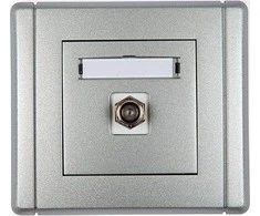 Karlik Elektrotechnik FGF-1 FLEXI Lizdas viena antena F (SAT) nikeliuota balta FGF-1