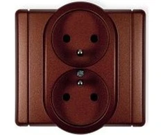 Karlik Elektrotechnik Karlik FLEXI Dvigubas lizdas, rudas metalinis 9FGP-2z