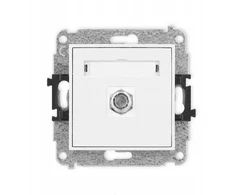 Karlik Elektrotechnik IGF-1 ICON Vieno F tipo antenos lizdo mechanizmas (SAT), nikeliuotas, baltas IGF-1