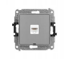 Karlik Elektrotechnik 27IGKBO-1 ICON Vieno kompiuterio lizdo mechanizmas 1xRJ45, kat. 5e, 8 kontaktų, be aprašymo lauko matinis pilkas 27IGKBO-1