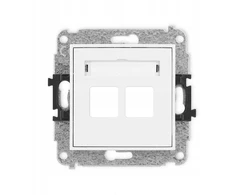 Karlik Elektrotechnik IGM-2P ICON Dvigubas multimedijos lizdo mechanizmas be modulio (standartas „Keystone“) baltas IGM-2P