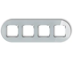 Karlik Elektrotechnik 15-12-IRSO-4 ICON Universalus keturgubas apvalus rėmas - stiklo efektas (rėmas: pilkas dugnas: juodas) 15-12-IRSO-4