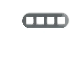 Karlik Elektrotechnik 28-28-IRSO-4 ICON Universalus keturgubas apvalus rėmas - stiklo efektas (rėmas: grafito dugnas: grafitas matinis) 28-28-IRSO-4