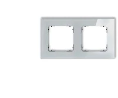 Karlik Elektrotechnik 15-12-IRSK-2 ICON Universalus dvigubas kvadratinis rėmas - stiklo efektas (rėmas: pilkas dugnas: juodas) 15-12-IRSK-2