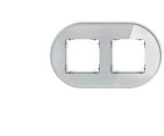 Karlik Elektrotechnik 15-28-IRSO-2 ICON Universalus dvigubas apvalus rėmas - stiklo efektas (rėmas: pilkas dugnas: grafito matinis) 15-28-IRSO-2