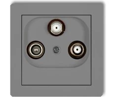 Karlik Elektrotechnik 27DGSN DECO antenos lizdas 2 išėjimai SAT + TV matinės pilkos spalvos 27DGSN