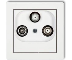 Karlik Elektrotechnik DGSN DECO Lizdas antenowe 2 wyjścia SAT + TV balta DGSN