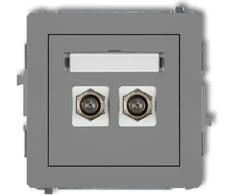 Karlik Elektrotechnik 27DGF-2 DECO Lizdas dviguba F tipo (SAT) antena, nikeliuota matinė rutulinė 27DGF-2