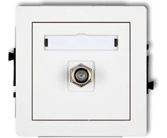 Karlik Elektrotechnik 25DGF-1 DECO Vieno antenos lizdo mechanizmas, F tipo (SAT), nikeliuotas, baltas matinis 25DGF-1